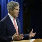 United States Secretary of State John Kerry addresses the media on the Syrian situation in Washington