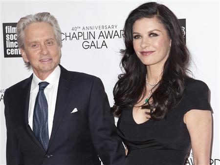 Michael Douglas and Catherine Zeta-Jones attend the 40th Anniversary Chaplin Award Gala at Lincoln Center in New York