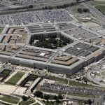 An aerial view of the Pentagon building in Washington, June 15, 2005. [U.S. Defense Secretary Donald..