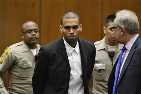 Singer Chris Brown and his attorney attend a probation progress hearing in Los Angeles Superior Court