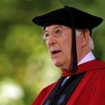 Poet Seamus Heaney recites his poem at Harvard University in Cambridge