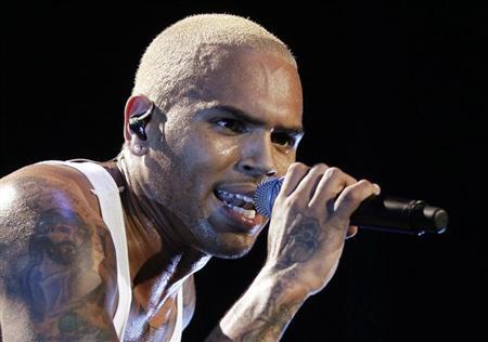 Singer Brown performs in concert during the F.A.M.E. Tour in Los Angeles
