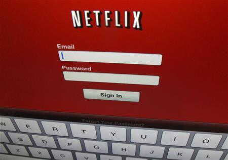 The Netflix sign on is shown on an ipad in Encinitas