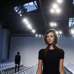 A model rehearses before a presentation of the Thakoon Spring/Summer 2014 collection during New York Fashion Week