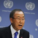 United Nations Secretary-General Ban speaks during a news conference in New York