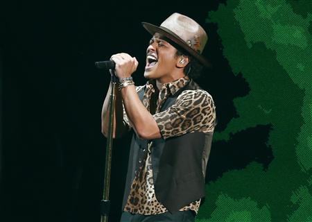 File of Bruno Mars performing during the 2013 MTV Video Music Awards in New York