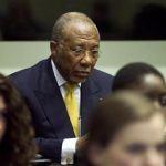 Former Liberian President Taylor listens to the judge at the opening of the sentencing judgement hearing at the court in Leidschendam, near The Hague
