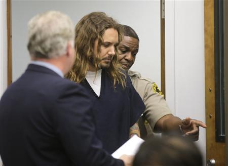 File photo of Tim Lambesis entering the courtroom for his arraignment in San Diego North County court in California