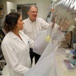 Dr. Jeffrey Gordon and graduate student Vanessa Ridaura