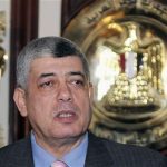 File picture shows Egypt's Interior Minister Mohamed Ibrahim speaking to media in Cairo