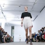 A model presents a creation from the Derek Lam Spring/Summer 2014 collection during New York Fashion Week