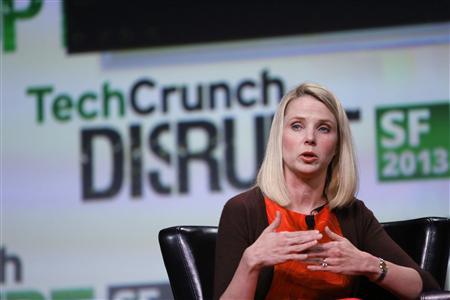 Marissa Mayer, President and CEO of Yahoo!, speaks on stage during a fireside chat session at TechCrunch Disrupt SF 2013 in San Francisco, California