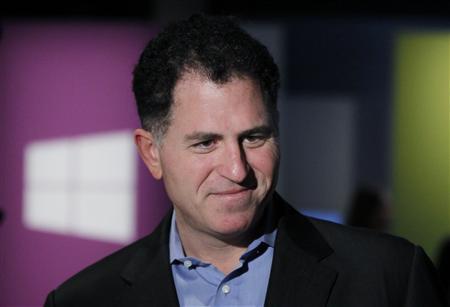 Michael Dell Chairman and CEO of Dell Inc arrives for the launch event of Windows 8 operating system in New York