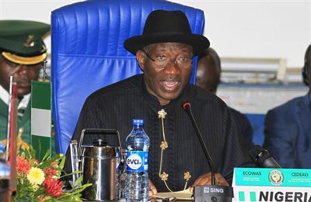 Nigeria's President Goodluck Jonathan attends the 43rd Economic Community of West African States (ECOWAS) meeting in Abuja