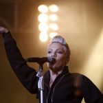 File photo of U.S. singer Pink performing on main stage during Budapest's Sziget Music Festival on an island in the Danube River