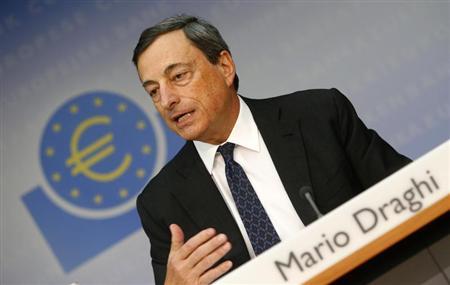 European Central Bank President Draghi addresses the monthly ECB news conference in Frankfurt