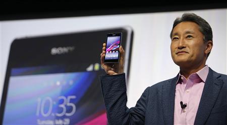 Sony Corp's President and Chief Executive Officer Hirai presents a new Sony Xperia Z1 smartphone during it's world premier at the IFA consumer electronics fair in Berlin