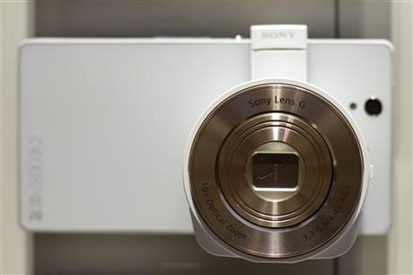 The new Sony Xperia Z1 smartphone with an attachable camera