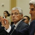 U.S. General Martin Dempsey, Chuck Hagel and John Kerry testify at a U.S. House Foreign Affairs Committee hearing on Syria on Capitol Hill in Washington