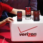 The Droid Mini, Droid Ultra and Droid Maxx are seen on display during the Verizon Wireless media event in New York