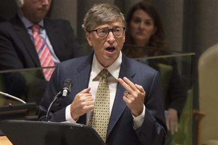Bill Gates speaks during the Millennium Development Goals event at U.N. Headquarters in New York