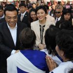 Chinese Prime Minister Li Keqiang, left, and his Thai counterpart Yingluck Shinawatra