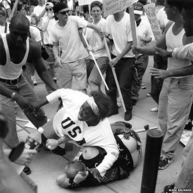 In 1996, a black teenager protected a white man from an angry mob