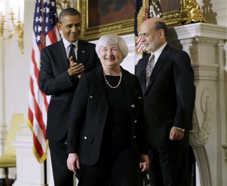 President Barack Obama ,Janet Yellen, Ben Bernanke
