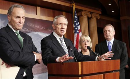 Harry Reid speaks in the U.S. Capitol in Washington