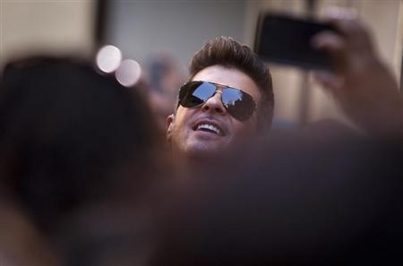 Singer Thicke performs on NBC's "Today" show in midtown New York