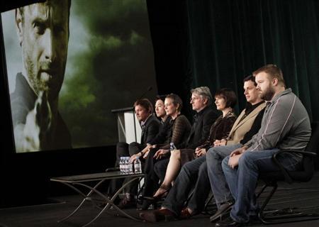 Cast members and producers of "The Walking Dead" take part in a panel discussion at AMC's TCA Winter Press Tour in Pasadena