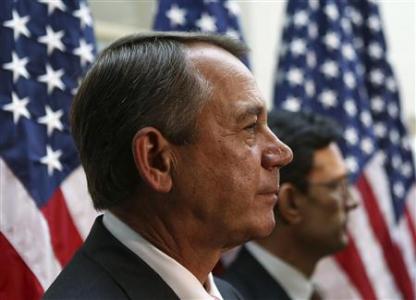 U.S. Speaker of the House Boehner and Rep Cantor attend a news conference in Washington
