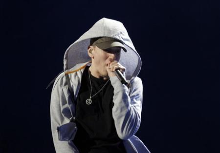 U.S. rapper Eminem performs during the Abu Dhabi F1 Grand Prix After Race closing concert at the du Arena on Yas Island