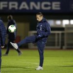 France's national soccer team player Ribery attends a training session at Clairefontaine