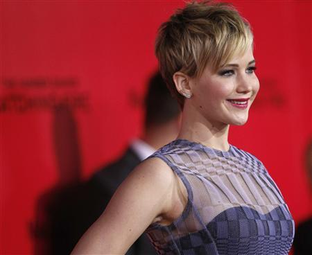 Lawrence poses at the premiere of "The Hunger Games: Catching Fire" in Los Angeles
