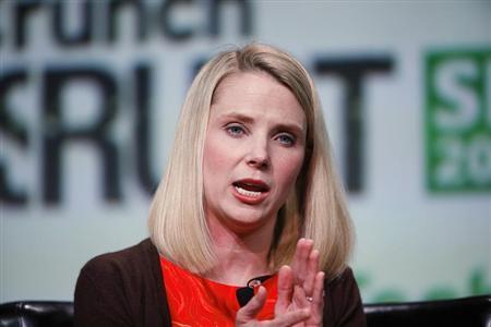 Marissa Mayer, President and CEO of Yahoo!, speaks on stage during a fireside chat session at TechCrunch Disrupt SF 2013 in San Francisco, California