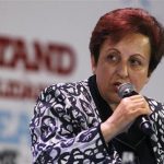 2003 Nobel Peace prize laurate Shirin Ebadi of Iran speaks during a session of the 13th World Summit of Nobel Peace Prize Laureates at the Palace of Culture in Warsaw