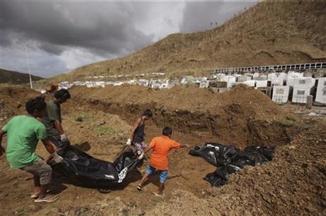 Philippine city begins mass burial