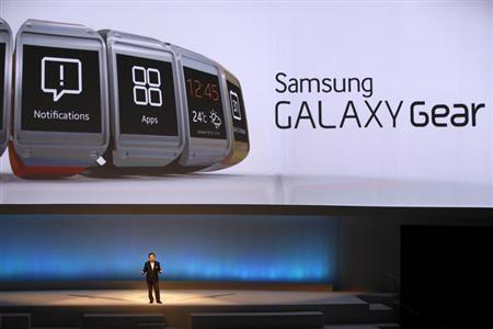 Shin President and CEO head of IT and Mobile Communication division of Samsung presents the Samsung Galaxy Gear smartwatch at IFA consumer electronics fair in Berlin