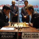 Norway's Carlsen plays against India's Anand during the FIDE World Chess Championship in Chennai