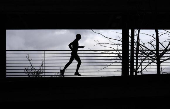 A man runs at the Athletic stadium in Florence