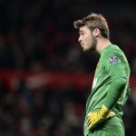 Manchester United's De Gea reacts during their English Premier League soccer match against Everton at Old Trafford in Manchester