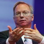 Google Executive Chairman Eric Schmidt speaks at the Google Big Tent event at the Grove Hotel on the outskirts of London