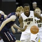 Iowa center Gabriel Olaseni (0)