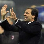 AC Milan's coach Allegri reacts during their Champions League soccer match against Ajax Amsterdam in Milan