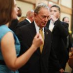 New York City Mayor Bloomberg exits after speech to Real Estate Board of New York in New York