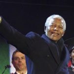 File photo of Mandela in London