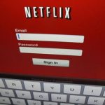The Netflix sign on is shown on an ipad in Encinitas