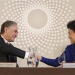 Robert J. Zimmer, left, Liu Yandong