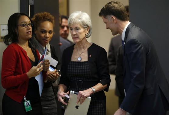 U.S. Health and Human Services Secretary Sebelius attends an event held in observance of World AIDS Day at the White House in Washington